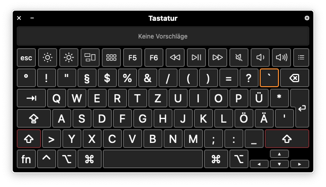 Tastaturbelegung Shift