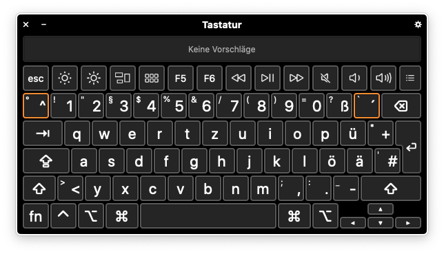 Tastaturbelegung Standard